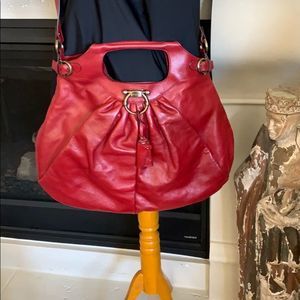 Salvatore Ferragamo Gancio Levante Red Hobo Tags